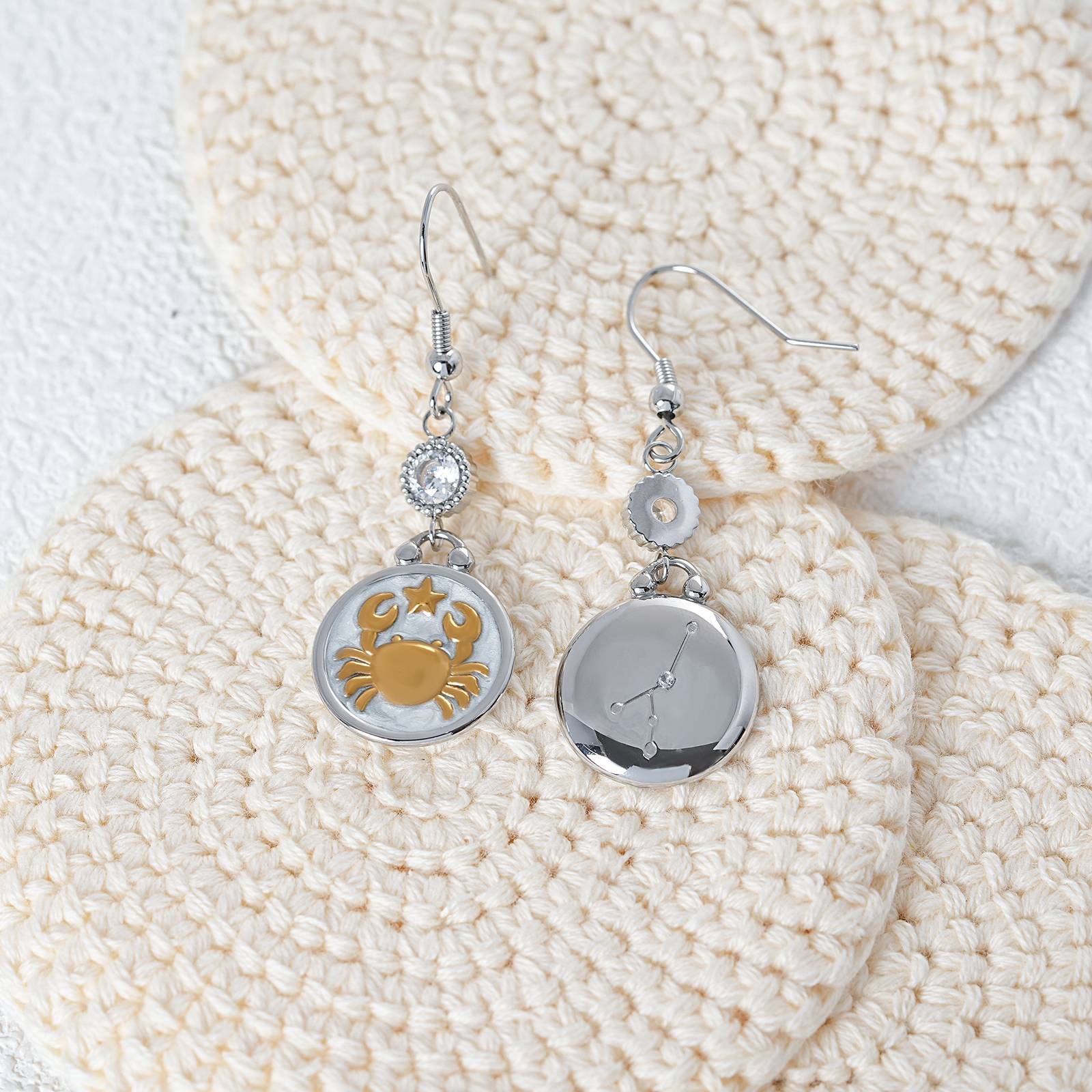 Boucles d'oreilles Lonceen en acier inoxydable avec perle CZ