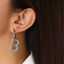 Personalized stainless steel 18K gold plated letter B earrings, available in multiple colors. thumbnail 1