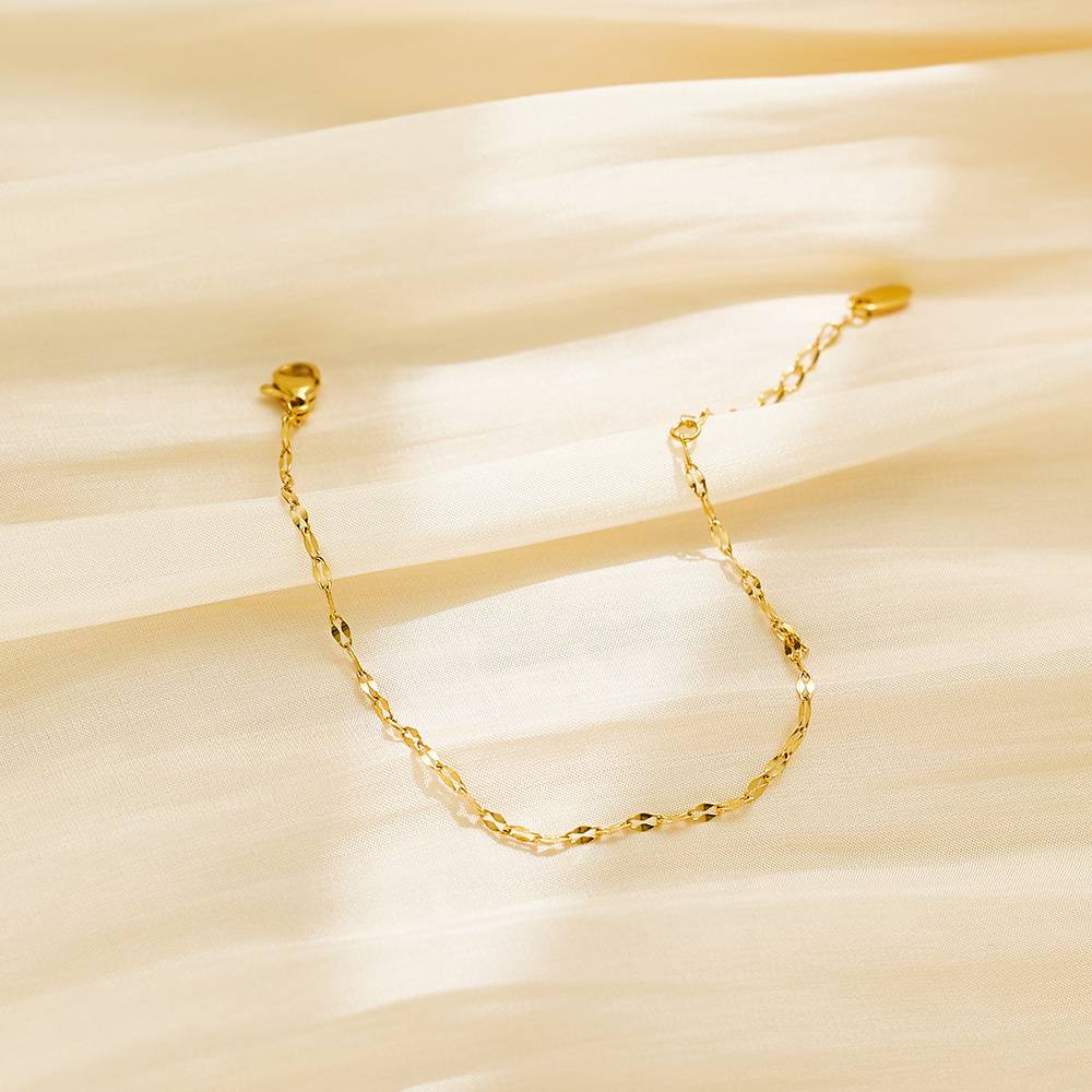 Lonceen Polished Link Bracelet (Gold/Silver) - Elegant Adjustable Fine Chain Accessory