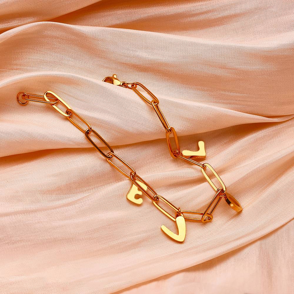 Exquisite Handmade Bracelet 18k Gold Plated Stainless Steel Adjustable Exquisite Handmade Bracelet Charming Love Letter