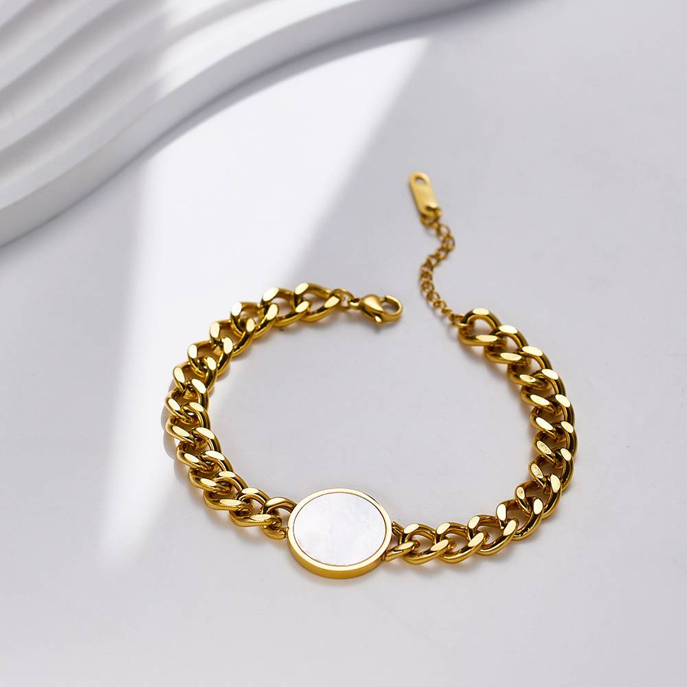 Fashion DIY Gold Cuban Charm Bracelet, Stainless Steel, Unisex