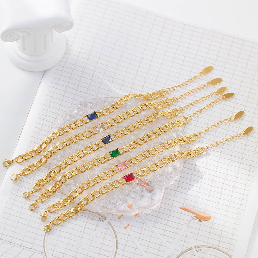 Stainless steel non-fading custom 18k gold-plated fashion jewelry bracelet