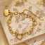 Stainless steel 18k gold-plated women's custom Cuban chain hollow heart-shaped fashion jewelry bracelet thumbnail 1