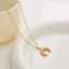 Crystal Moon 18K Gold-Plated Stainless Steel Fashion Pendant Necklace, Women's Jewelry Gift thumbnail 1