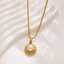 Personalized Pearl Necklace: Gold Large-sized White Stainless Steel Shell Pearl Necklace for Women thumbnail 1