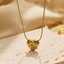 Simple, stylish and retro wholesale love zircon pendant 18k gold-plated stainless steel women's fashion jewelry necklace thumbnail 3