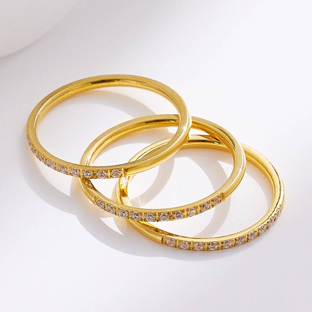 Non-oxidizing stainless steel diamond women's gift wedding fashion jewelry ring