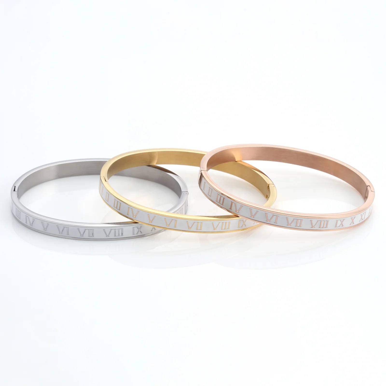 The timeless elegance of enamel stainless steel bracelets: Roman numeral design